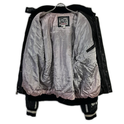 G-III SPORTS Black/White Leather Raiders Jacket