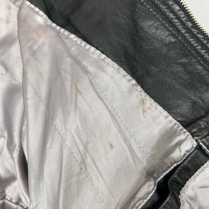 G-III SPORTS Black/White Leather Raiders Jacket