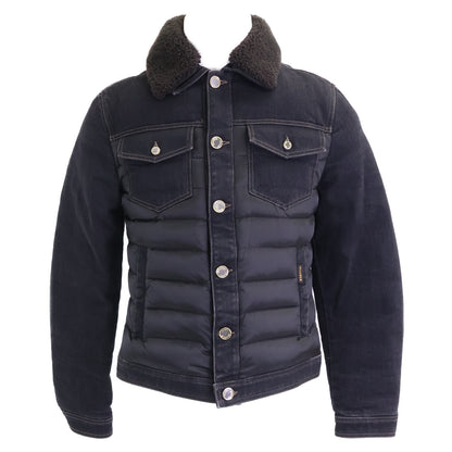 MOORER MONDOR FUR-106S Denim Panel Down Jacket Black Size 44