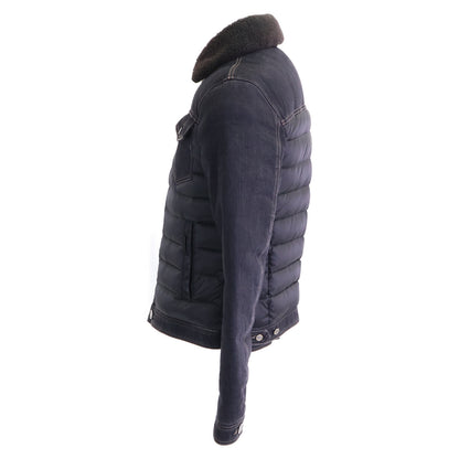 MOORER MONDOR FUR-106S Denim Panel Down Jacket Black Size 44