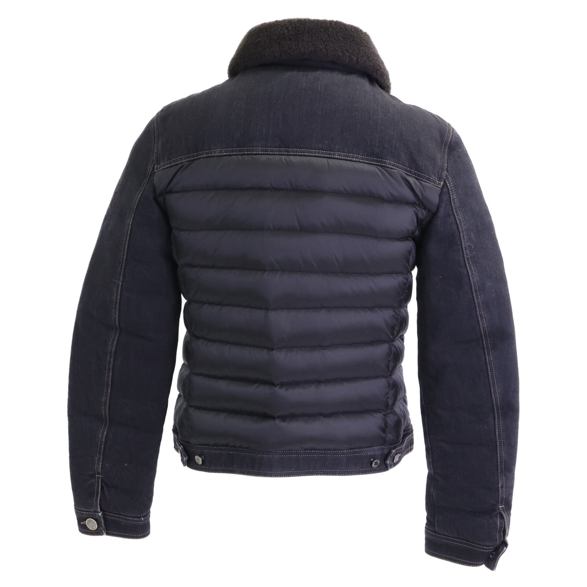 MOORER MONDOR FUR-106S Denim Panel Down Jacket Black Size 44