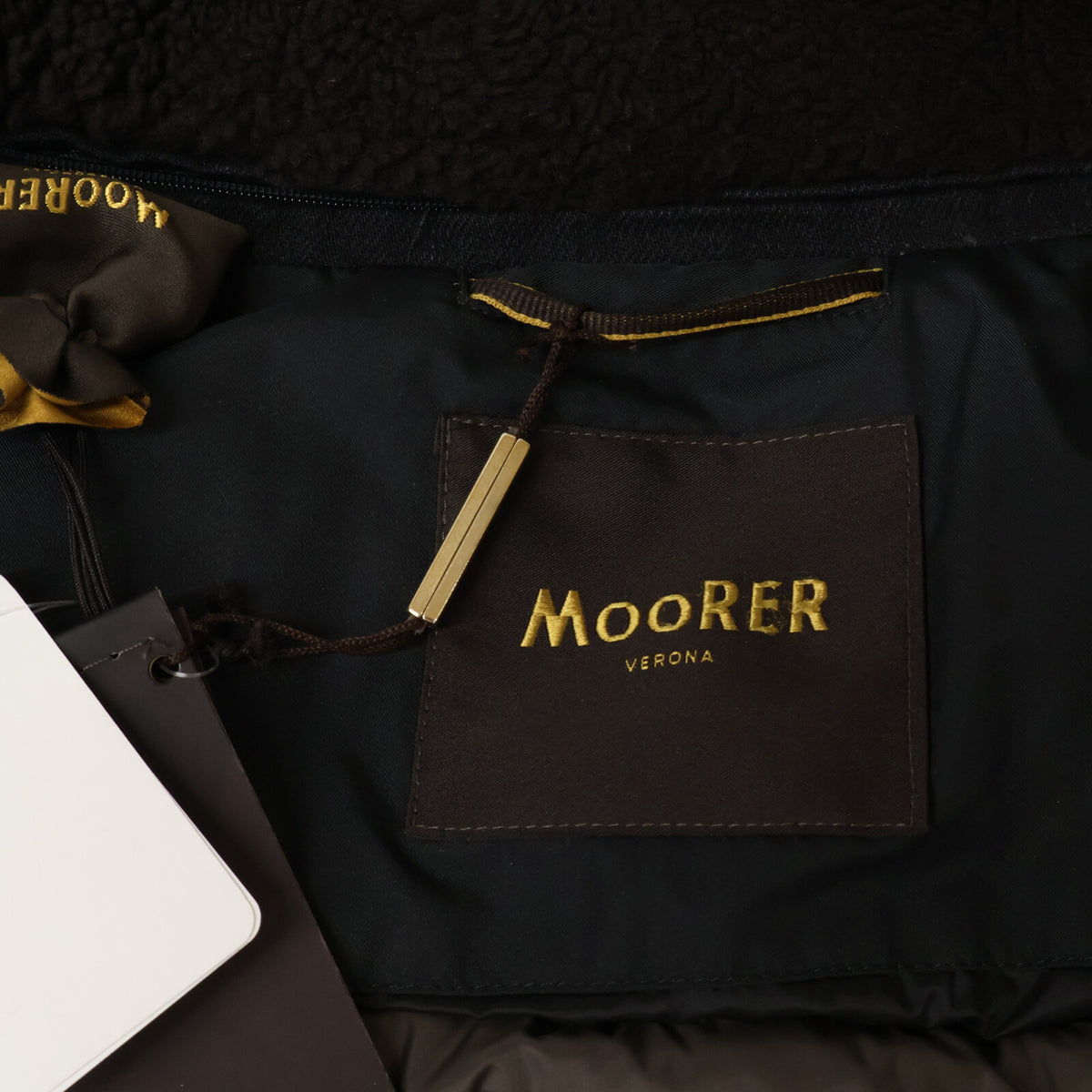 MOORER MONDOR FUR-106S Denim Panel Down Jacket Black Size 44