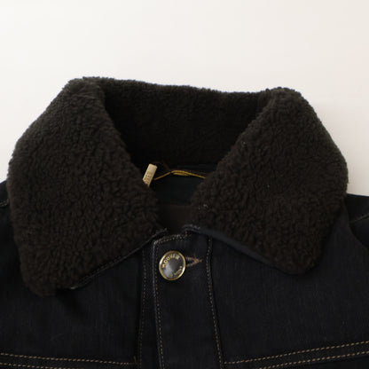 MOORER MONDOR FUR-106S Denim Panel Down Jacket Black Size 44