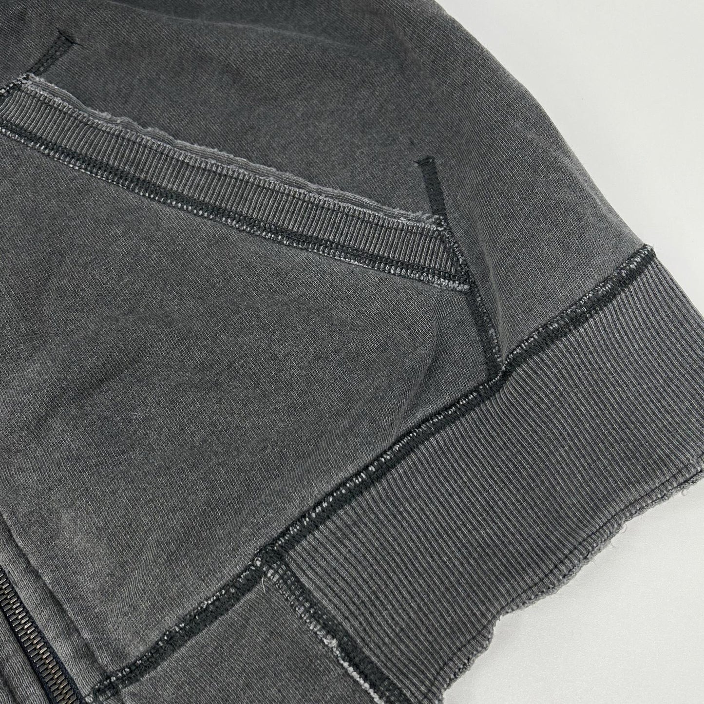 DOLCE&GABBANA Gray Logo Plate Zip-up Hoodie Size 54