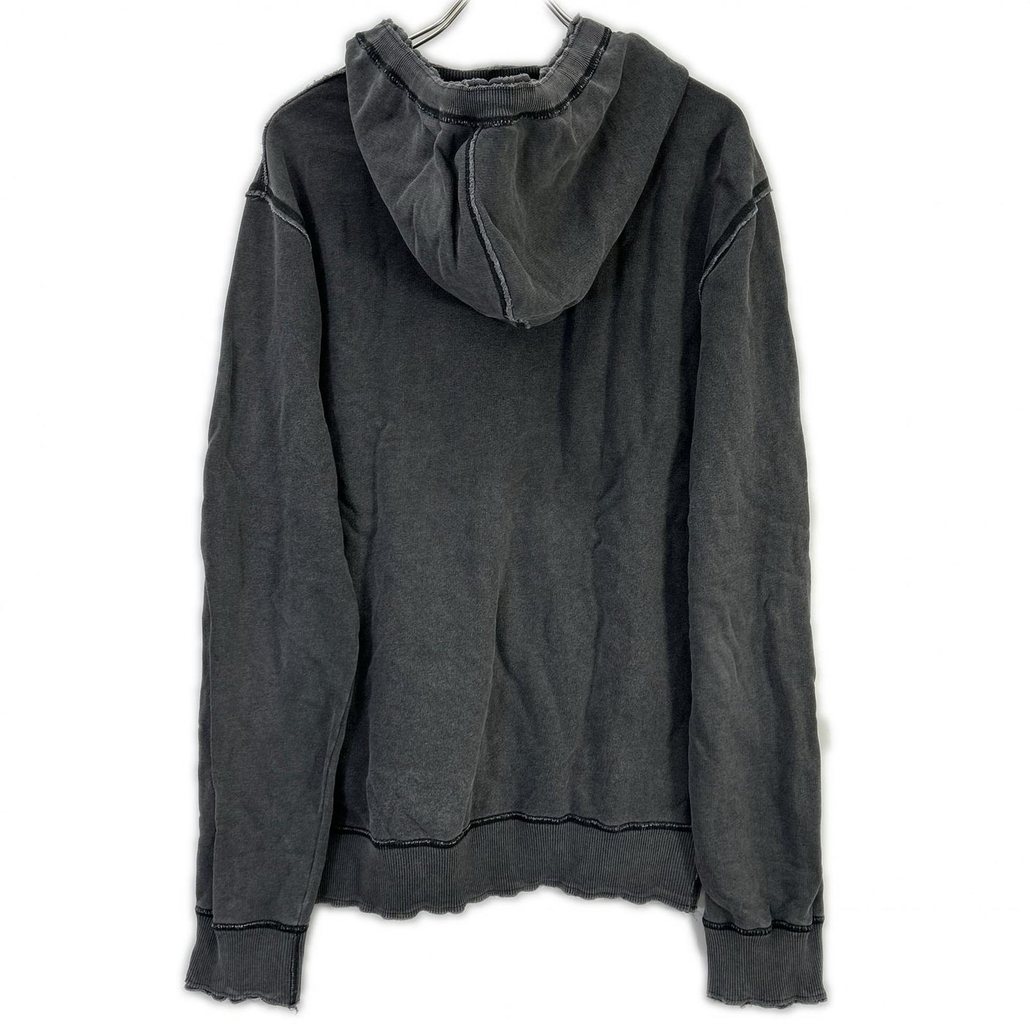 DOLCE&GABBANA Gray Logo Plate Zip-up Hoodie Size 54