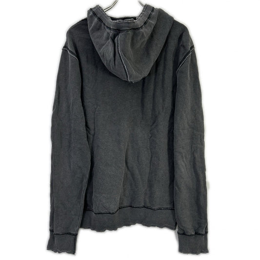 DOLCE&GABBANA Gray Logo Plate Zip-up Hoodie Size 54