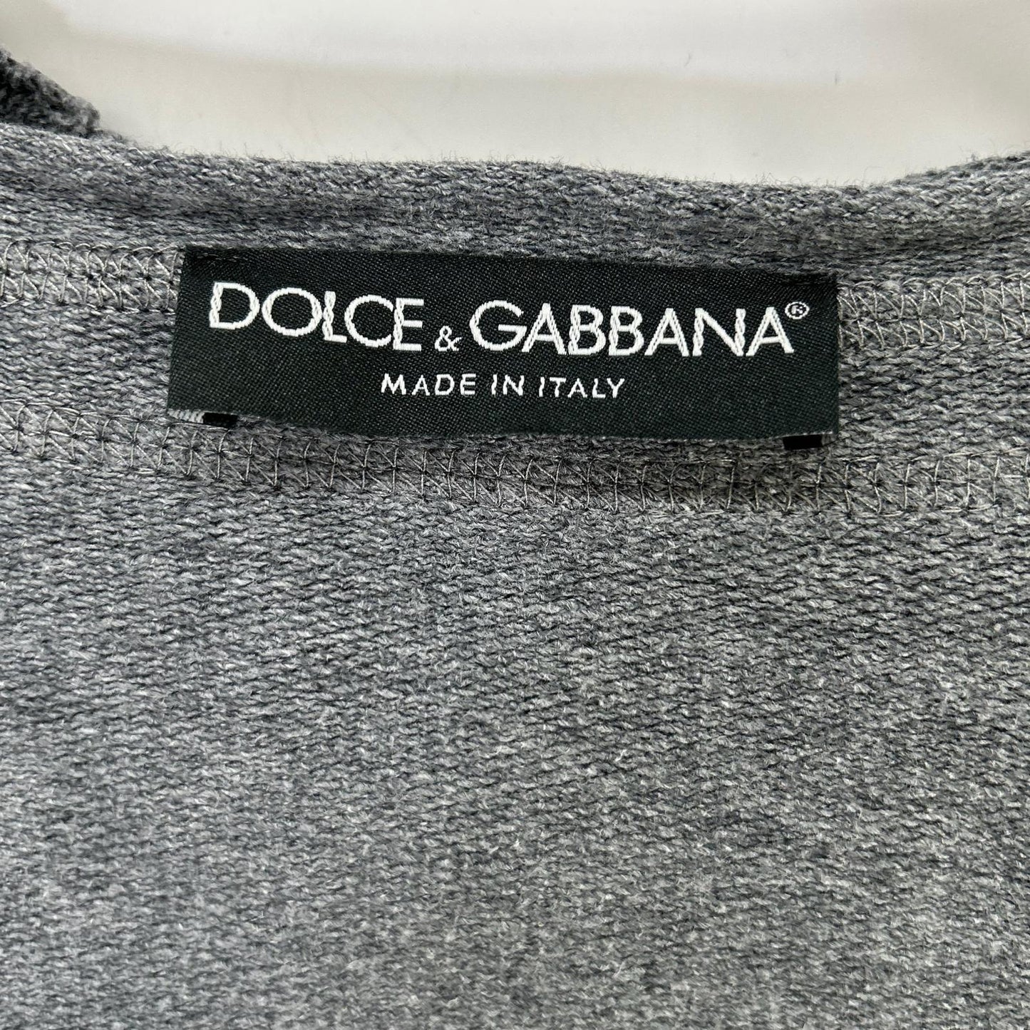 DOLCE&GABBANA Gray Logo Plate Zip-up Hoodie Size 54