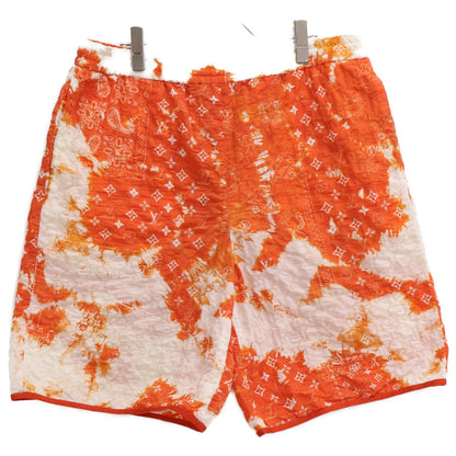 LOUIS VUITTON Monogram Bandana Bleached Shorts Orange Size M