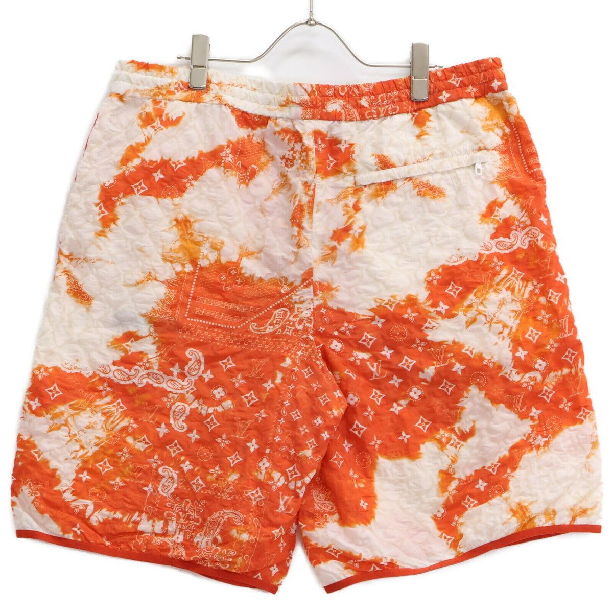 LOUIS VUITTON Monogram Bandana Bleached Shorts Orange Size M