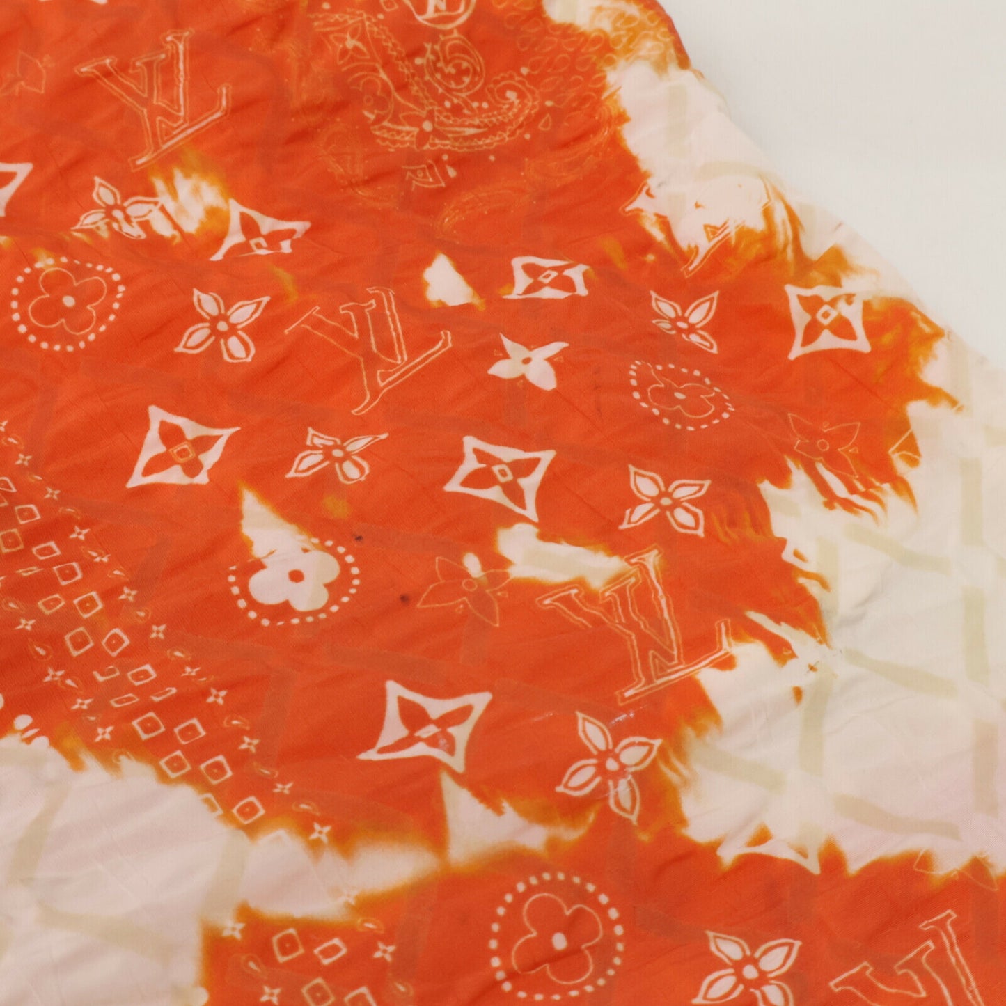 LOUIS VUITTON Monogram Bandana Bleached Shorts Orange Size M