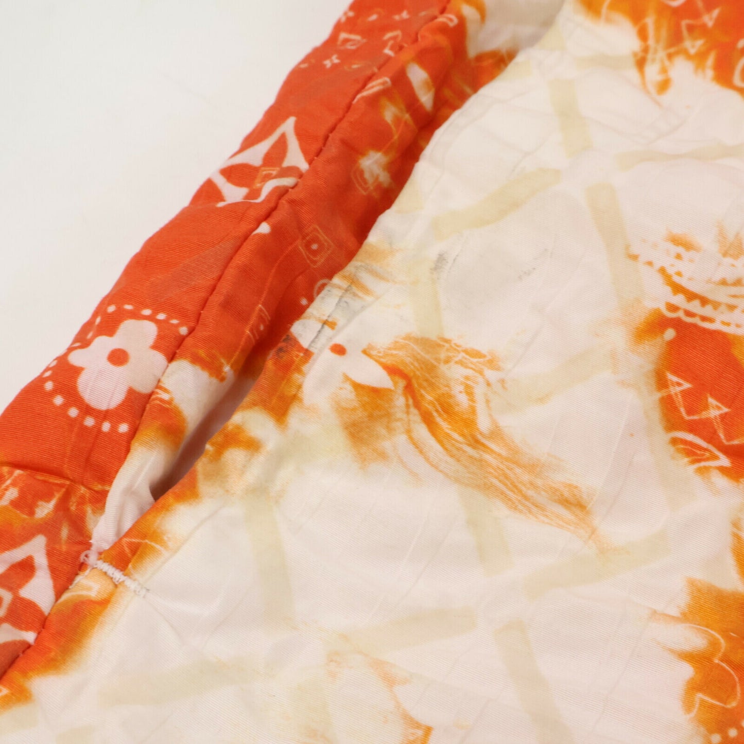 LOUIS VUITTON Monogram Bandana Bleached Shorts Orange Size M