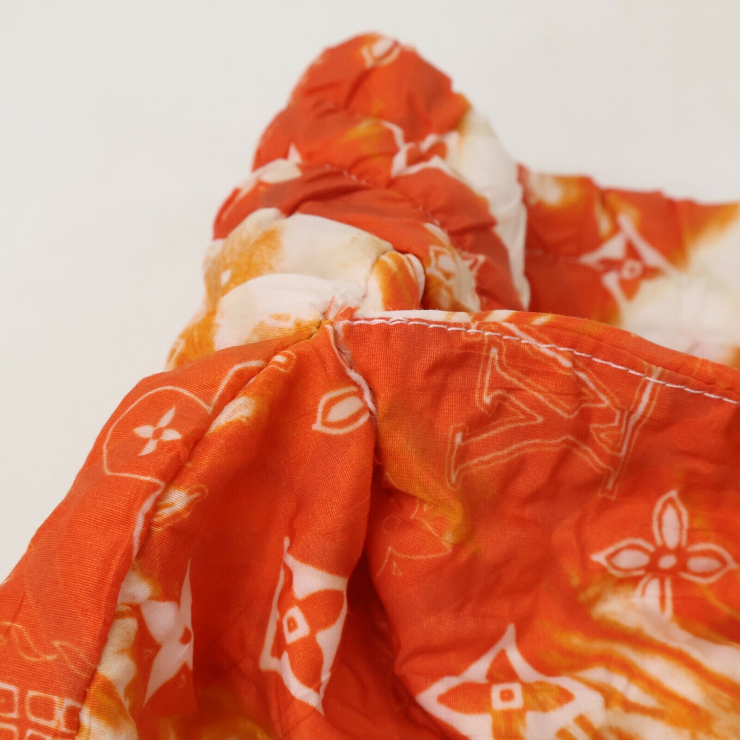 LOUIS VUITTON Monogram Bandana Bleached Shorts Orange Size M