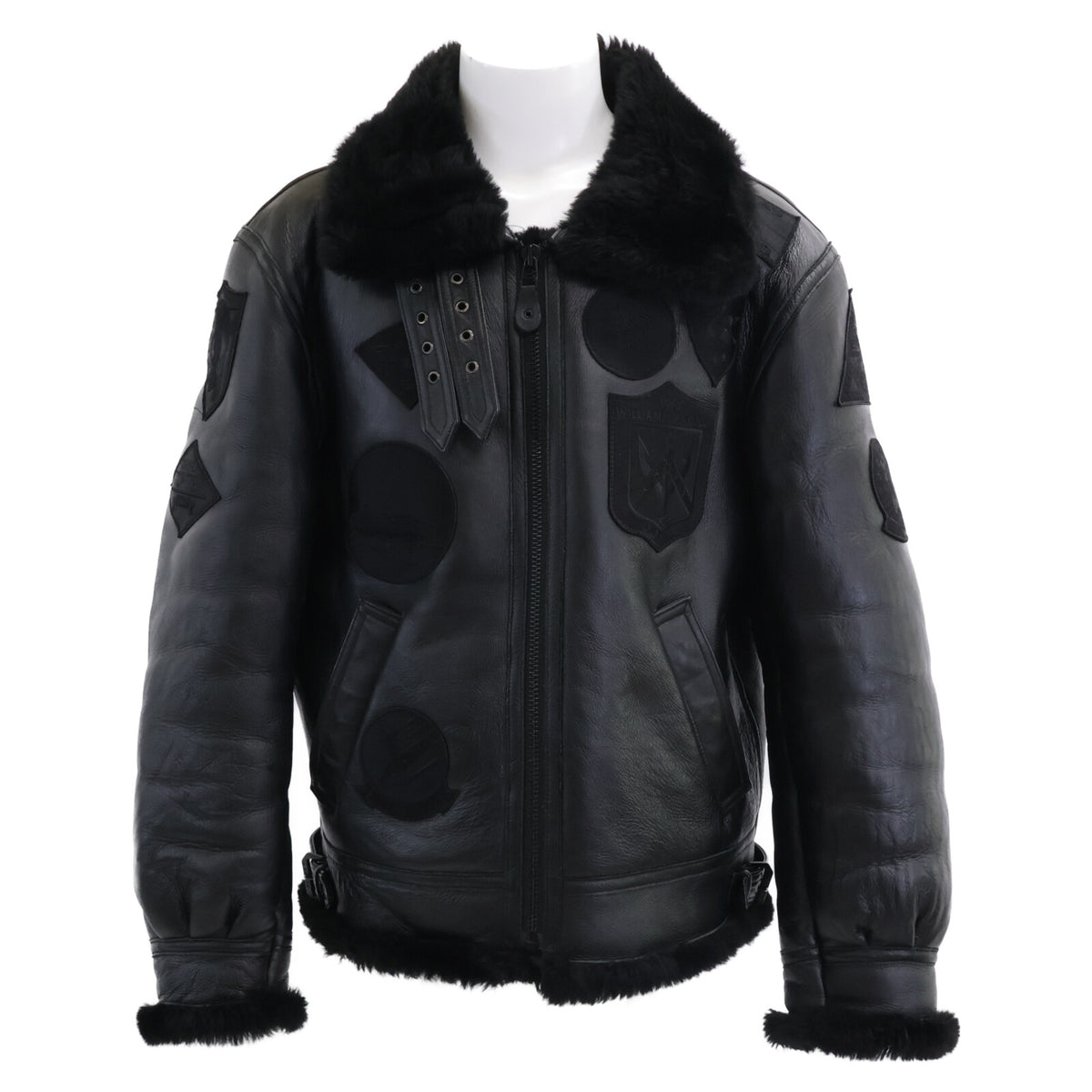 AVIREX B-3 Mouton Flight Jacket Black Size 44