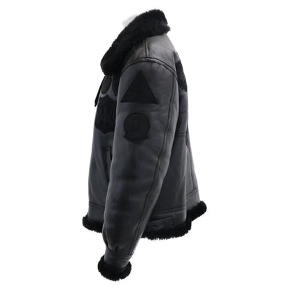 AVIREX B-3 Mouton Flight Jacket Black Size 44