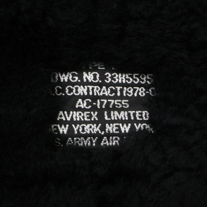 AVIREX B-3 Mouton Flight Jacket Black Size 44