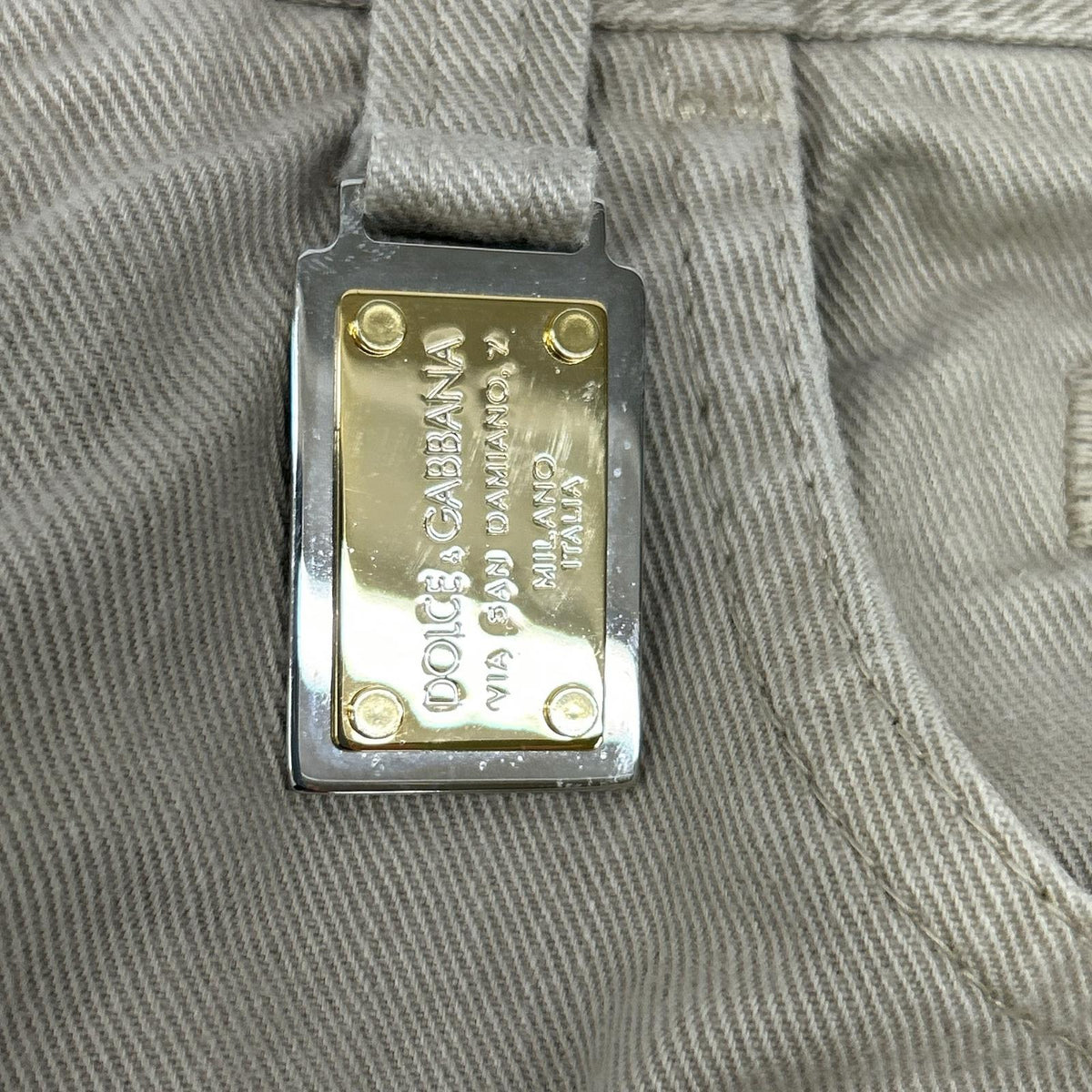 DOLCE&GABBANA Beige Cotton Plate Slim Pants Size 44