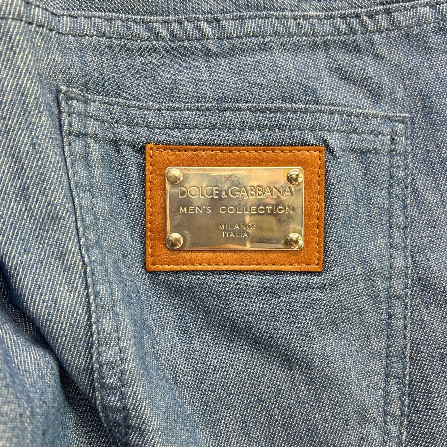 DOLCE&GABBANA 12GOLD Light Blue Plate Jeans Size 32