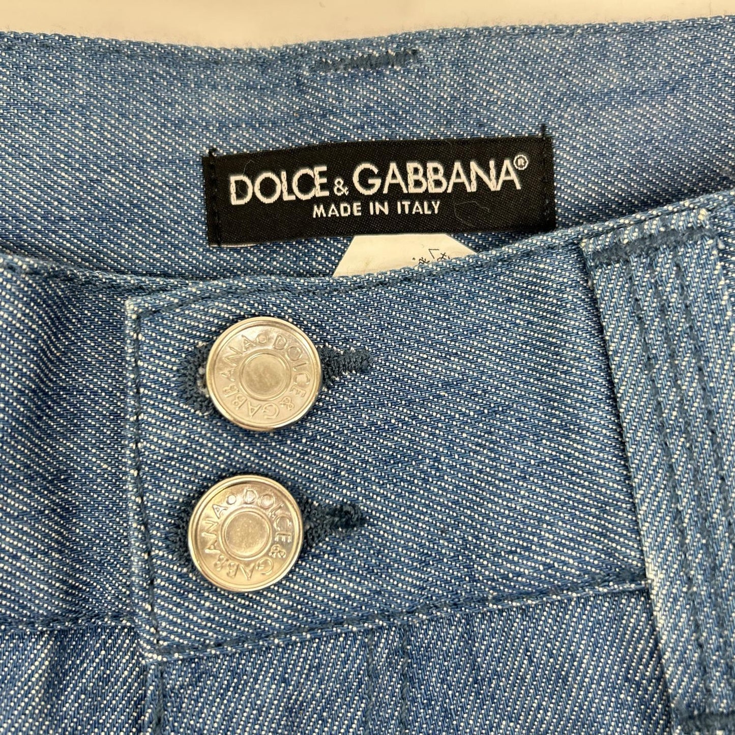 DOLCE&GABBANA 12GOLD Light Blue Plate Jeans Size 32