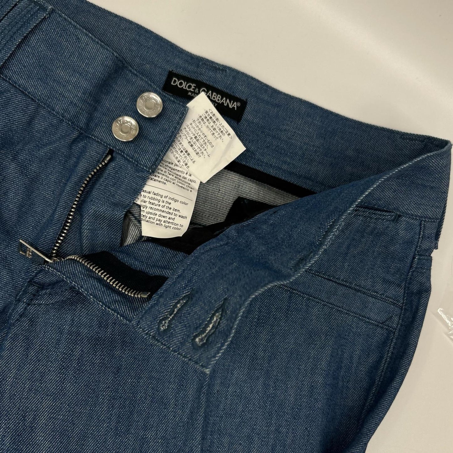 DOLCE&GABBANA 12GOLD Light Blue Plate Jeans Size 32
