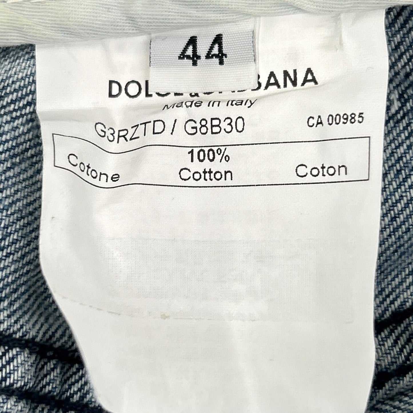 DOLCE&GABBANA G3RZTD Distressed Plate Jeans Size 44