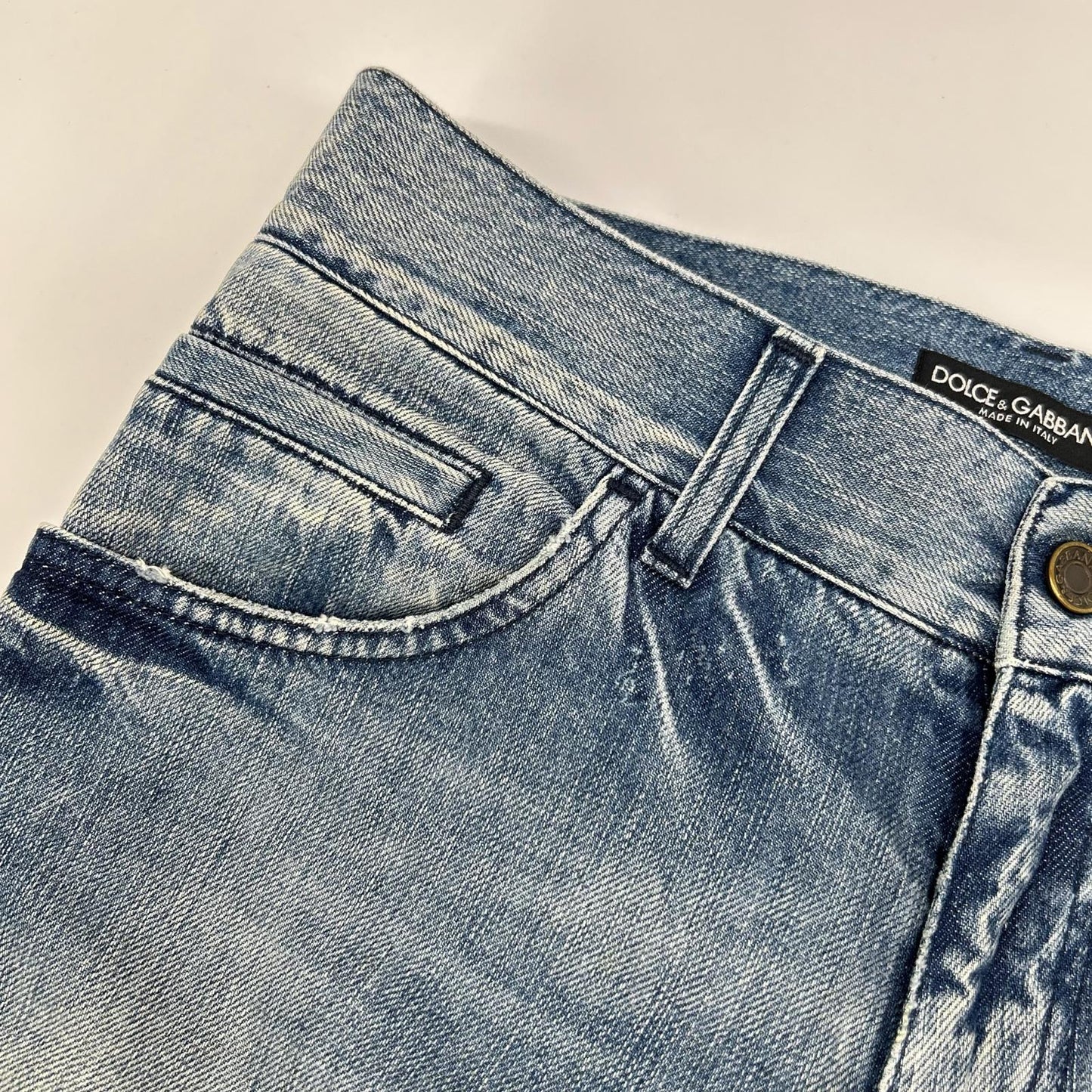 DOLCE&GABBANA G3RZTD Distressed Plate Jeans Size 44