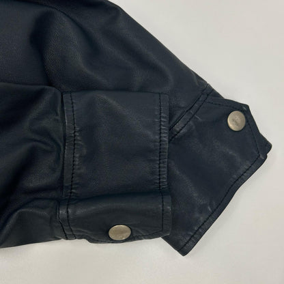 DOLCE&GABBANA G9I33L Lamb Leather Zip Jacket Navy Size 46