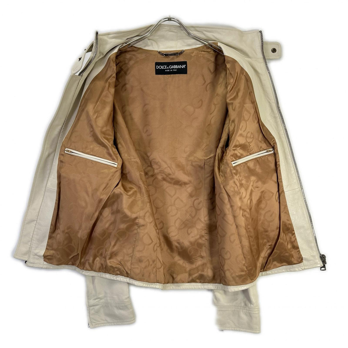 DOLCE&GABBANA G9708L Off-White Riders Jacket Size 46