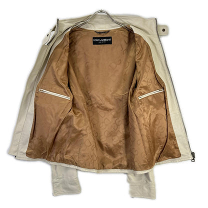 DOLCE&GABBANA G9708L Off-White Riders Jacket Size 46