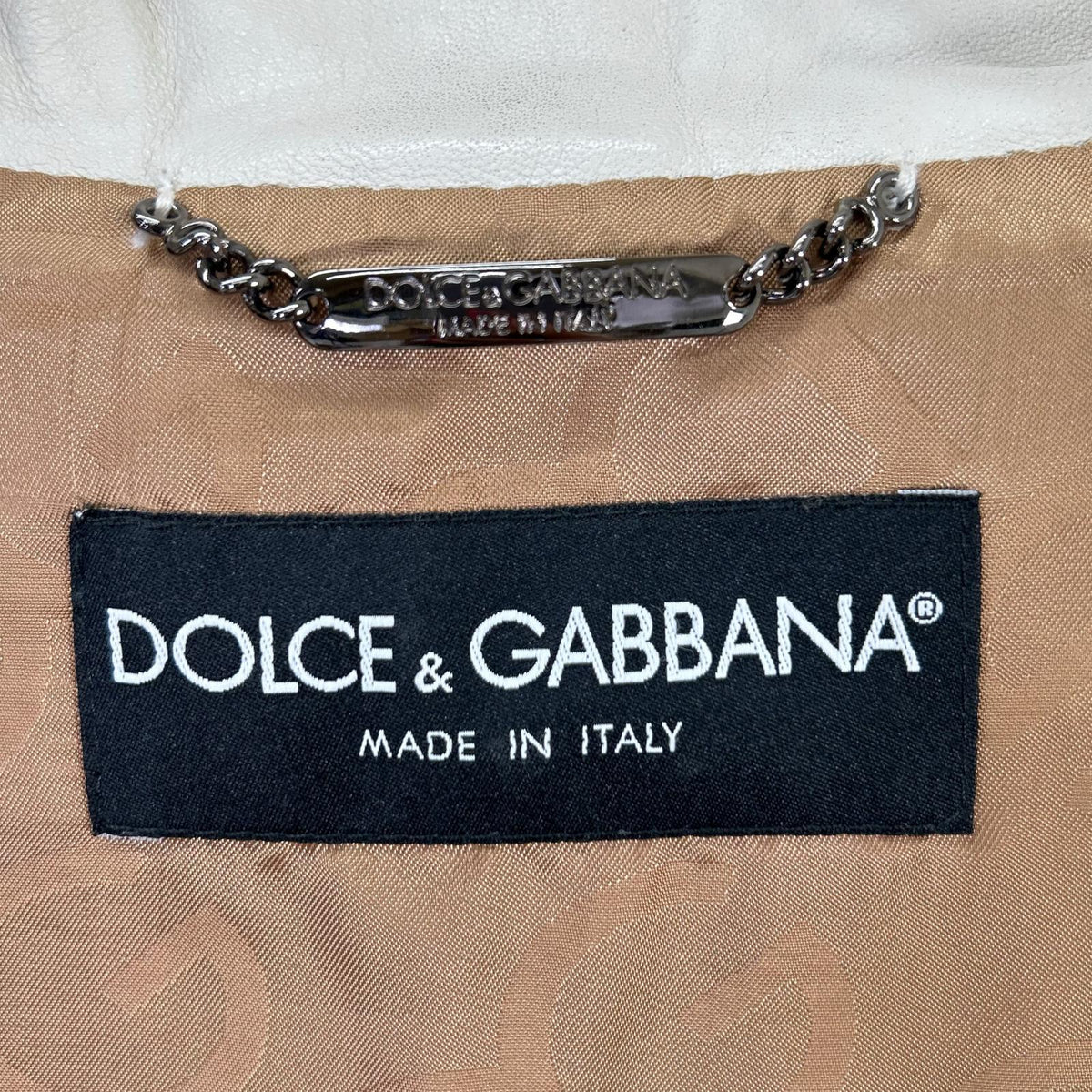 DOLCE&GABBANA G9708L Off-White Riders Jacket Size 46