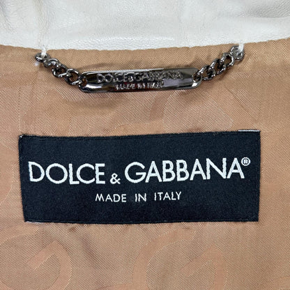 DOLCE&GABBANA G9708L Off-White Riders Jacket Size 46