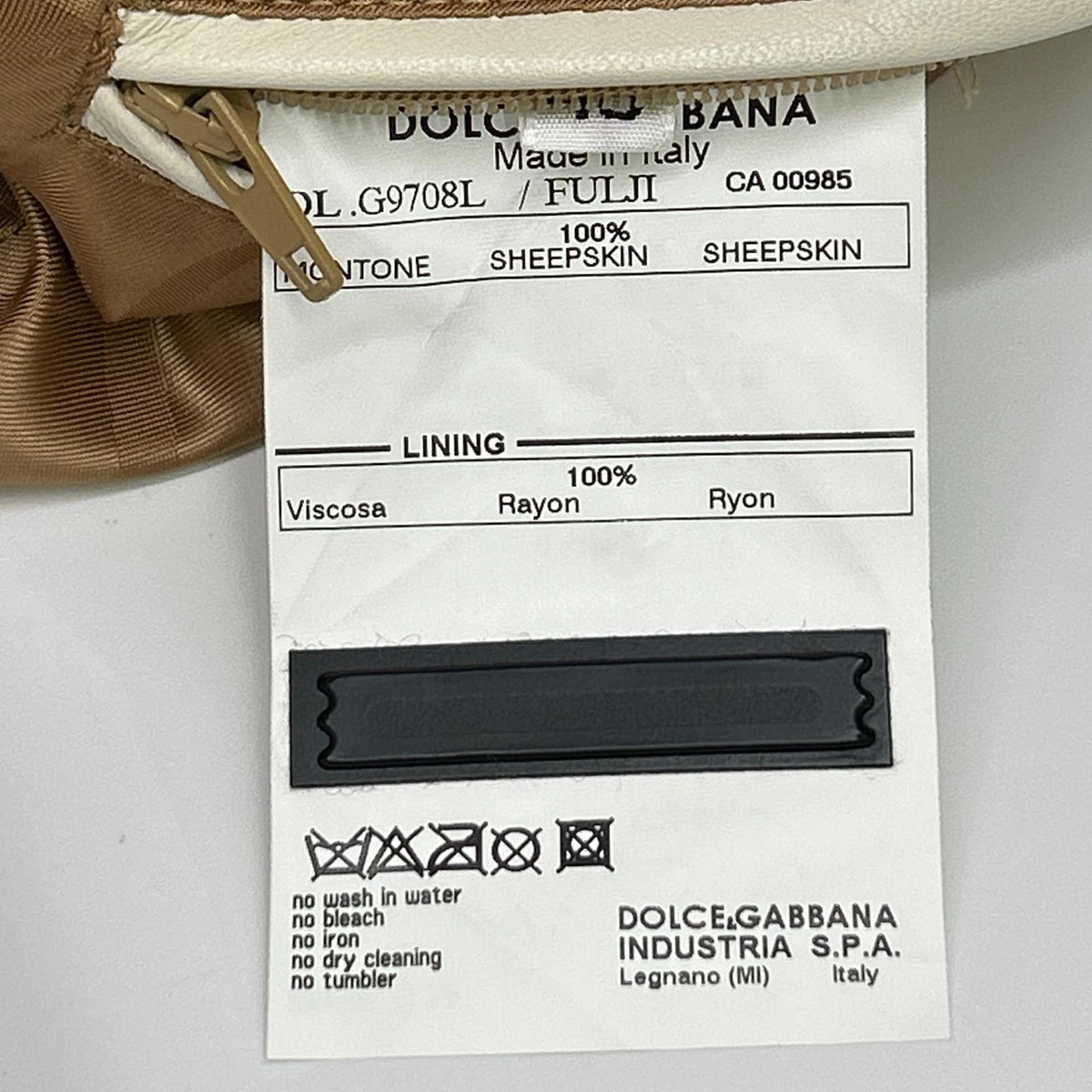 DOLCE&GABBANA G9708L Off-White Riders Jacket Size 46