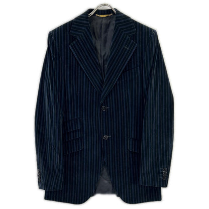 DOLCE&GABBANA G2018T Velour Lined Logo Blazer Navy Size 46