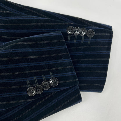 DOLCE&GABBANA G2018T Velour Lined Logo Blazer Navy Size 46
