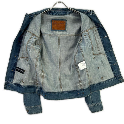 DOLCE&GABBANA G9B81D Indigo Pocketed Denim Jacket Size 46
