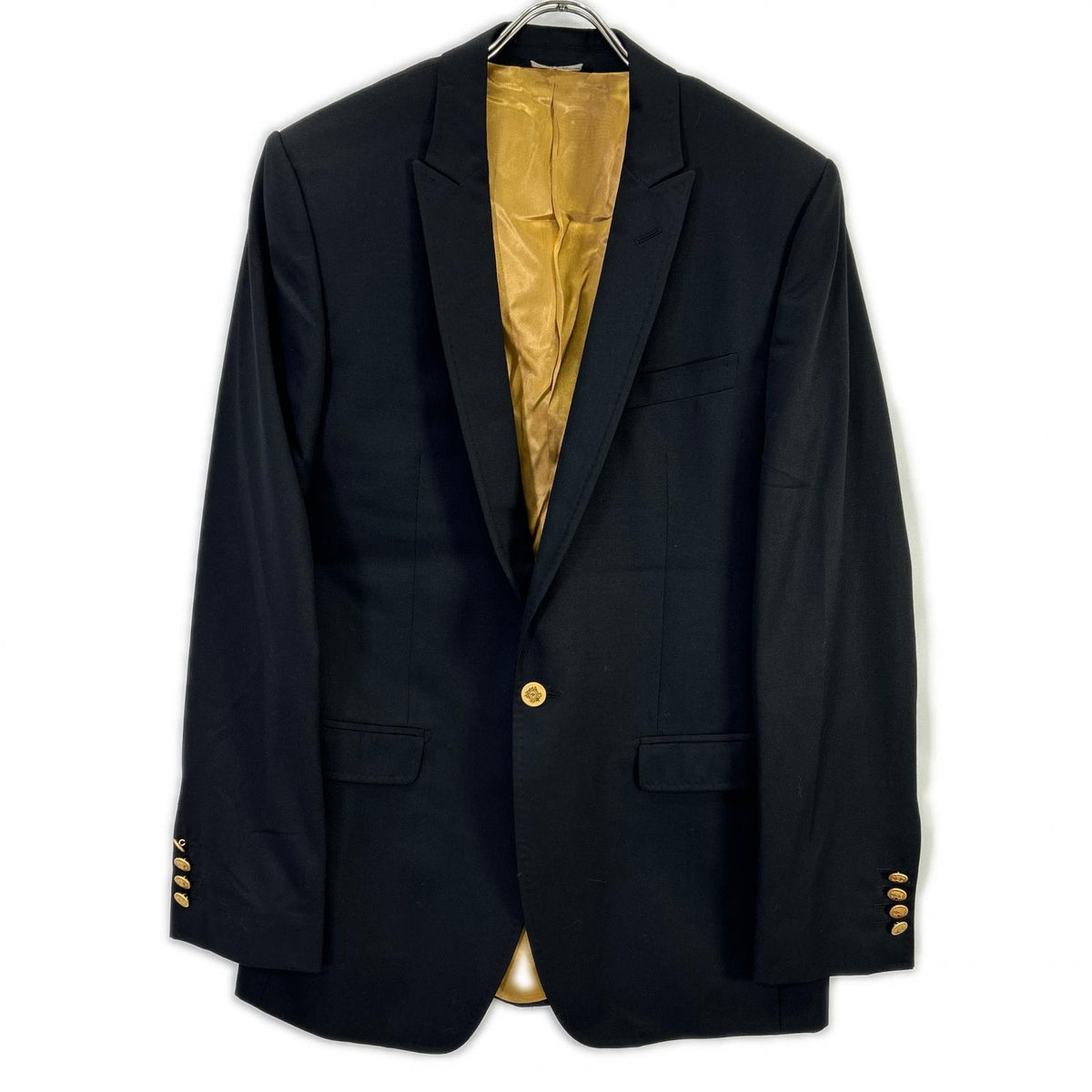 DOLCE&GABBANA G2858T Virgin Wool Gold Blazer Black Jacket