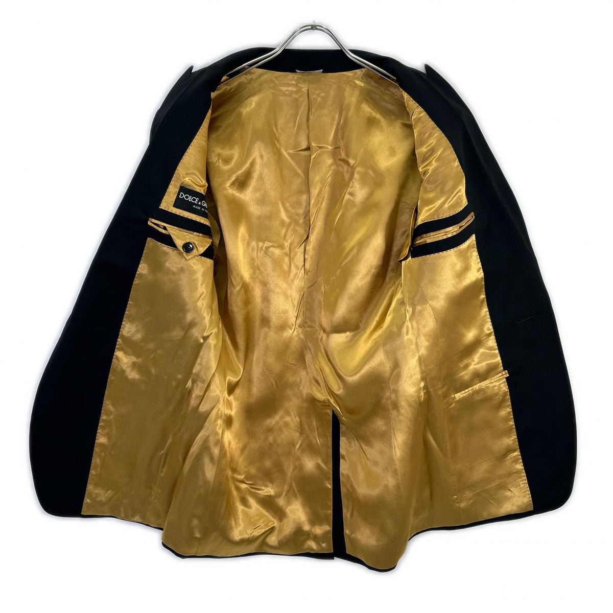 DOLCE&GABBANA G2858T Virgin Wool Gold Blazer Black Jacket