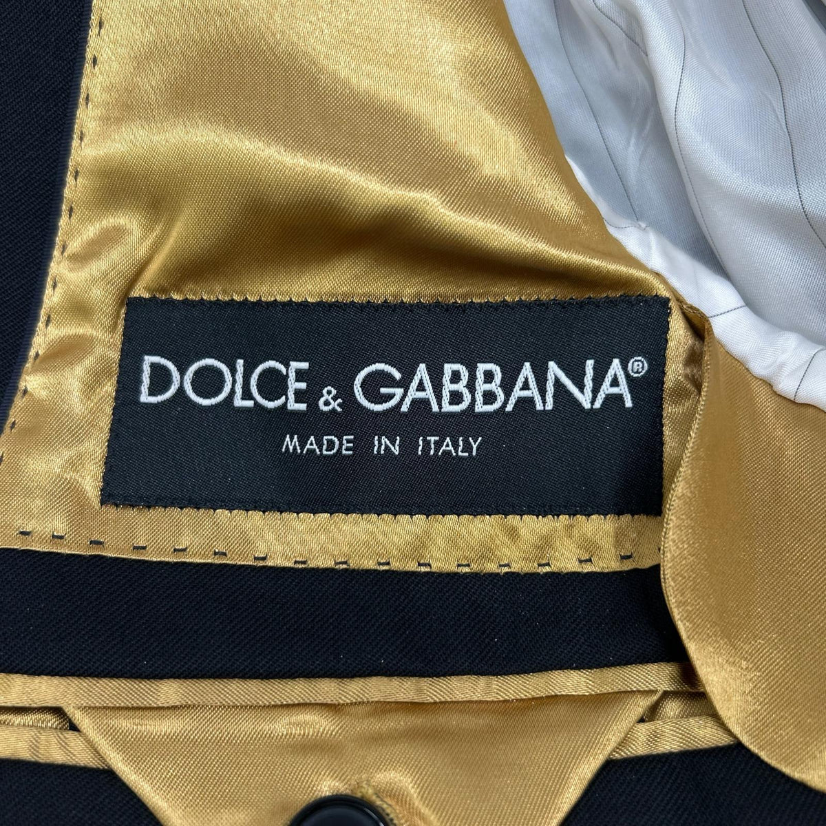 DOLCE&GABBANA G2858T Virgin Wool Gold Blazer Black Jacket