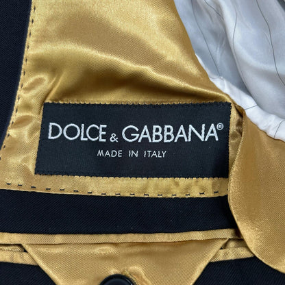 DOLCE&GABBANA G2858T Virgin Wool Gold Blazer Black Jacket