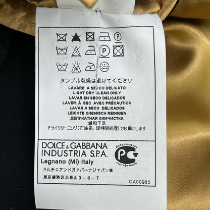 DOLCE&GABBANA G2858T Virgin Wool Gold Blazer Black Jacket