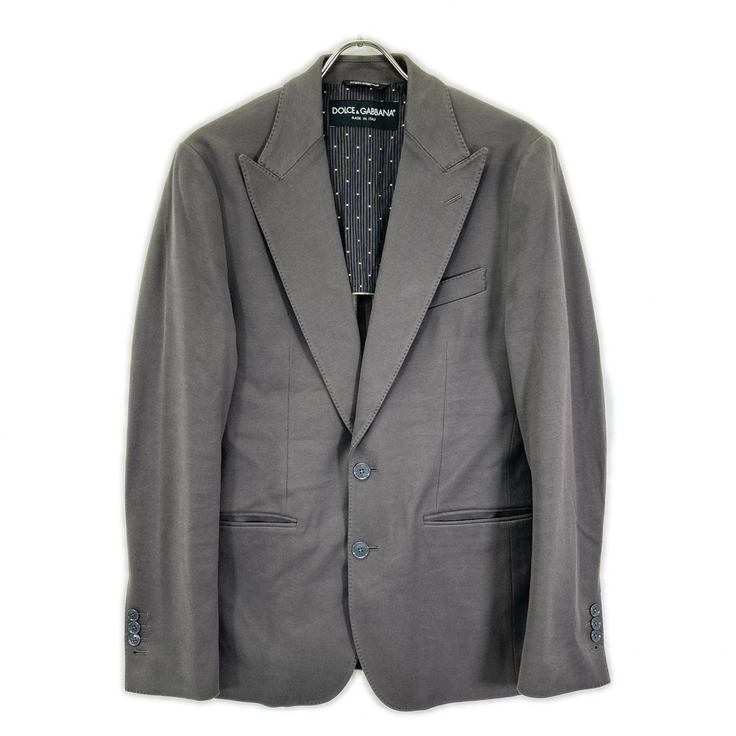 DOLCE&GABBANA G2EO5T Cotton Tailored Blazer Gray Size 46