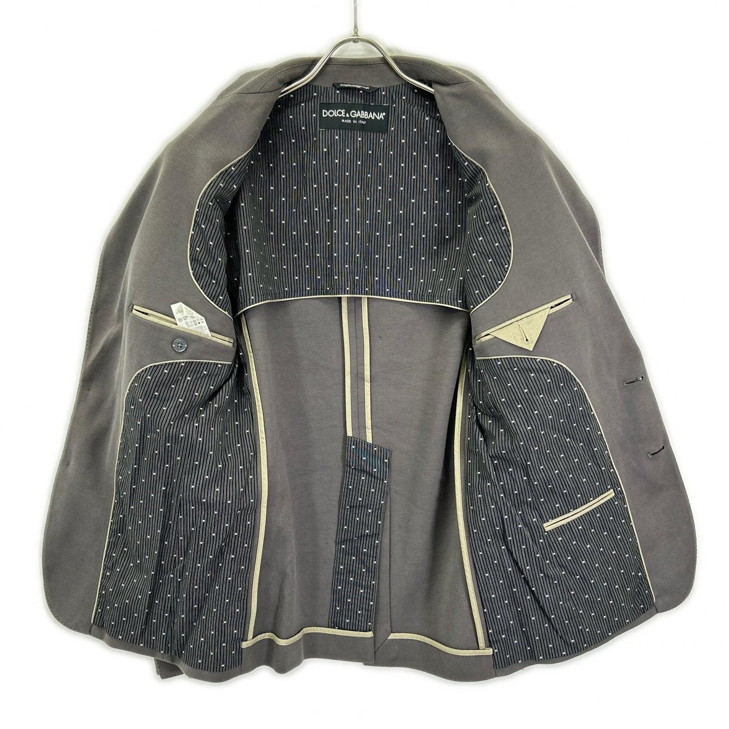 DOLCE&GABBANA G2EO5T Cotton Tailored Blazer Gray Size 46