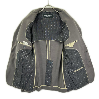 DOLCE&GABBANA G2EO5T Cotton Tailored Blazer Gray Size 46