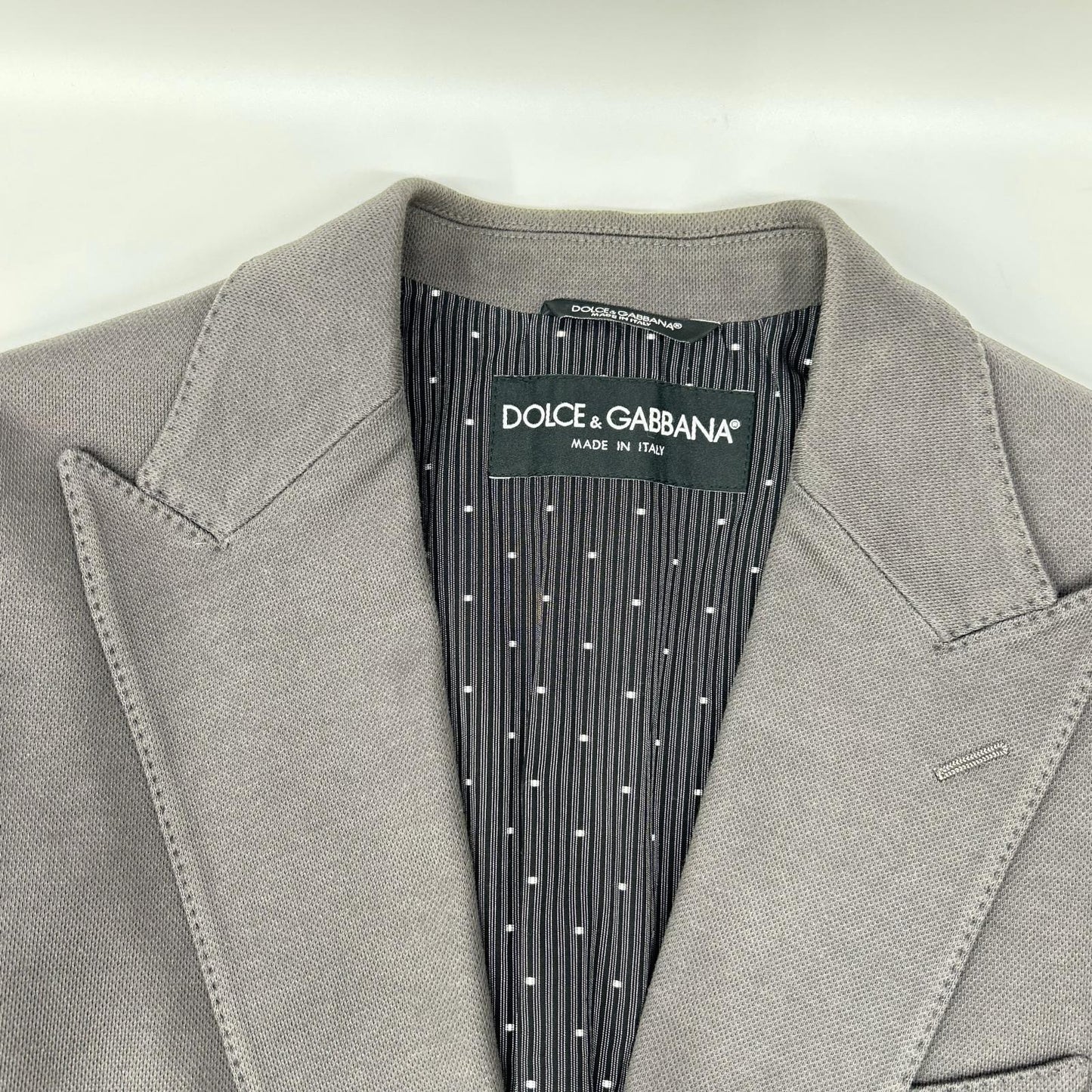 DOLCE&GABBANA G2EO5T Cotton Tailored Blazer Gray Size 46