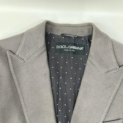 DOLCE&GABBANA G2EO5T Cotton Tailored Blazer Gray Size 46