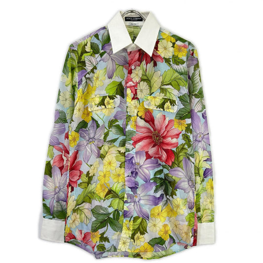DOLCE&GABBANA Floral Print Color Block Shirt Multi