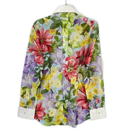 DOLCE&GABBANA Floral Print Color Block Shirt Multi