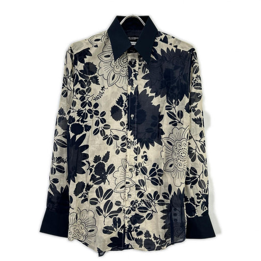 DOLCE&GABBANA 00s Floral Print Sheer Shirt Multi
