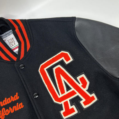 STANDARD CALIFORNIA Wool Leather Jacket Orange/Black Size M