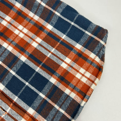 STANDARD CALIFORNIA Cotton Flannel Shirt Orange/Blue Size M