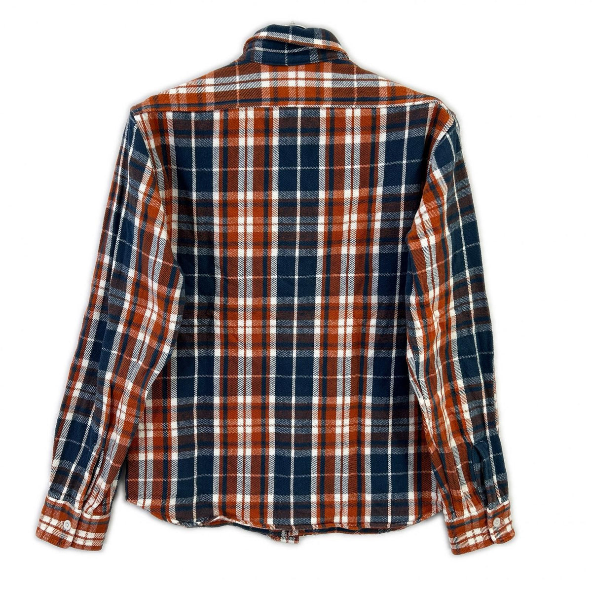 STANDARD CALIFORNIA Cotton Flannel Shirt Orange/Blue Size M